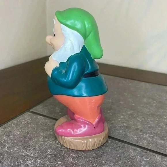 Vintage Disney Snow White & The Seven Dwarfs HAPPY Rubber Collectible - Picture 2 of 8